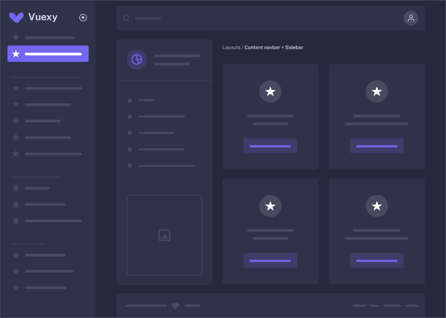 Layout content navbar + sidebar